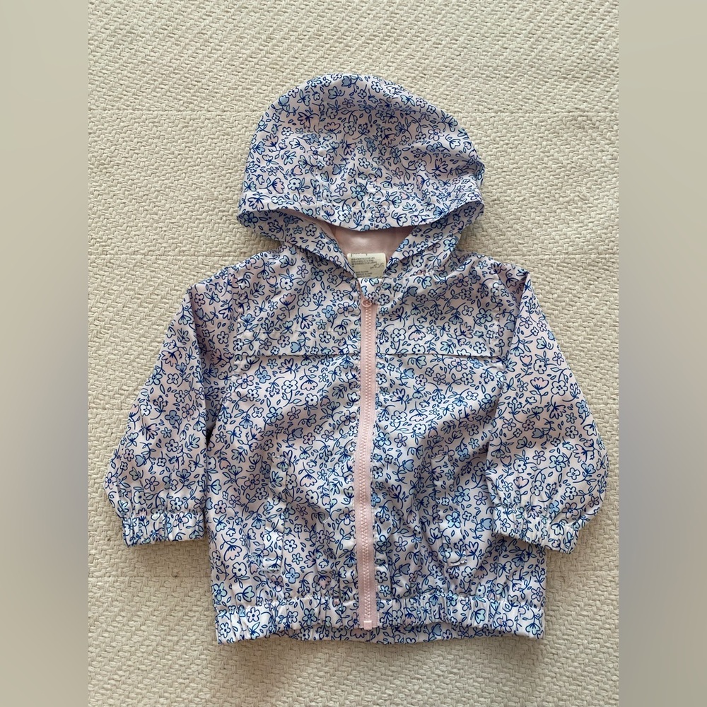 First Impressions Blue Floral Raincoat